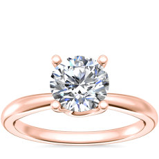 NEW Tapered Ribbon Solitaire Engagement Ring in 18k Rose Gold